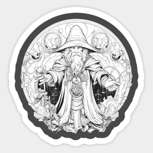 Wizard Emblem Magic Circle Sticker